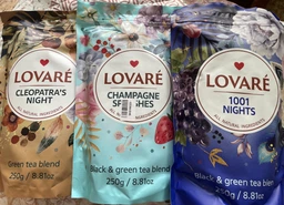 Бленд черного и зеленого чая Lovare Брызги шампанского с клубникой и лепестками цветов 250 г (4823115403216)