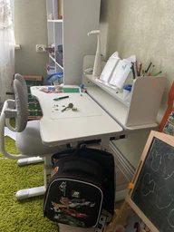 Комплект парта и кресло Evo-Kids BD-24 (стол+стул+полка+лампа) Blue, BD-24 BL фото от покупателей 3