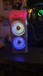 Міні кондиціонер USB подвійний з підсвічуванням 3в1 360° настільний вентилятор компактний для зволоження повітря охолоджувач для кімнати офісу дачі