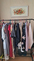 Стойка вешалка для одежды и обуви Loft Rack Organizer TW-605 напольная стальная с полкой Black фото от покупателей 3