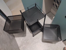 Етажерка на колесах Stenson "Cube" 3 яруси 27*27*65 см, чорна фото від покупців 2