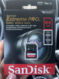 Карта памяти SanDisk Extreme Pro SD 64GB V60 Class 10 UHS-II (SDSDXEP-064G-GN4IN)