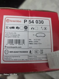 Колодки гальмові BREMBO P54030 Mitsubishi Lancer, ASX, Galant, Outlander; Chrysler SEBRING, STRATUS; Jeep Compass (MK49), Patriot; Dodge Caliber, Avenger; Citroen C4 MR569403, MR527675, MN102618 фото від покупців 1