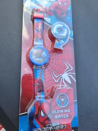 Детские наручные электронные часы Spider Man Watch Спайдермен (Человек паук) с брелком - красный (AN)3210