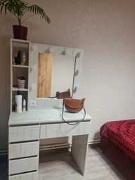 Большой гримерный, туалетний столик с зеркалом с подсветкой, 160*90*50см, цвет - бетон, MirrorRika фото от покупателей 11