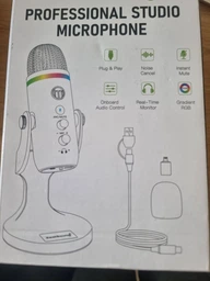 Мікрофон студійний ігровий до комп'ютера usb конденсаторний кардіоїдний з RGB-підсвіткою для телефону ANC шумозаглушенням підключення Plug&Play для запису відео з кабелем для стрімерів блогерів подкастів діскорду компьютера PS4/PS5 Gaming Microfone фото від покупців 1