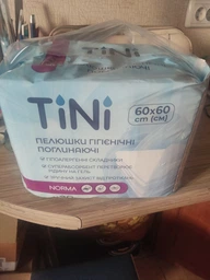 Пеленки гигиенические впитывающие Tini Norma 60х60 см 30 шт (4820278050349) фото от покупателей 3