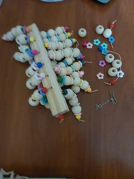 Игрушка для больших и средних попугаев, Какаду, Жако, Амазон, подвесная из дерева и деревянных матералов, разноцветная, PG-01 №2