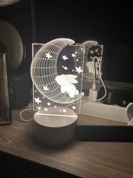 Настільний декоративний LED світильник-нічник, декоративна 3D лампа, дитячий нічник, дитяча нічна лампа, дитячий подарунок з LED ефектом 10*18 см Z-584