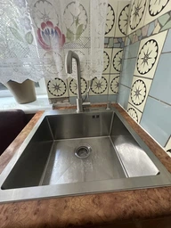 Мойка из нержавеющей стали AQUAMILL 5050 + смеситель + дозатор + решетка фото от покупателей 10