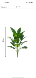 Декоративна штучна квітка - стреліція Planta Strelitzia тропічна рослина для декору дому / саду / офісу, 18 листків, 80 см, зелена "P" (98023103)