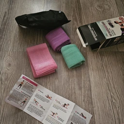 Резинки спортивные для фитнеса и спорта из ткани fitness band для тренировки ног, рук, эластичные эспандеры, набор 3 шт фото от покупателей 1