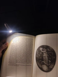 LED лампа, мини фонарик для чтения книг на зажиме, прищепке LJC-182 Белый (2120302)