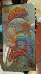 Алмазная мозаика на подрамнике ColorArt 30x60 Планеты TSP1304 + Подарок лак для покрытия фото от покупателей 1
