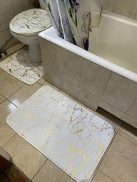 Антиковзні водопоглинаючі килимки для ванної туалету / килим набір 3 шт бежевий фото від покупців 2