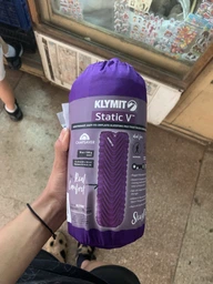 Надувной коврик каремат Klymit Static V 6 см фиолетовый туристический для кемпинга