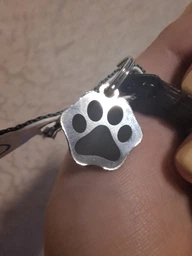 Адресник для Котов BronzeDog из Нержавеющей Стали Лапка Серебристый 20*20 мм (90371)