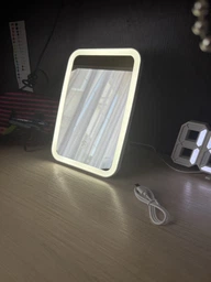 Дзеркало для макіяжу акумуляторне безпровідне 3 режими Smart LED Makeup Mirror косметичне настільне з LED підсвіткою у ванну кімнату біле