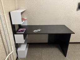 Стол компьютерный с полочками слева RedWood Ванкувер Ш1416*В1226*Г600 Венге/Белый RLST24wengewhite