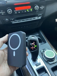 Павербанк УМБ 10000 mAh бездротова магнітна зарядка 15 W Navu повербанк magsafe швидка зарядка 3.0 PD міні powerbank 15 Вт вбудований кабель зовнішній портативний акумулятор PD 22.5W магсейф для телефону айфона iPhone кабель для роутера в комплекті фото від покупців 10