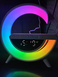 Многофункциональный ночник Bluetooth колонка 3в1 с беспроводной зарядкой RGB 2388 Rainbow(HA-36) фото от покупателей 2