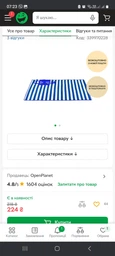 Подстилка пляжная 150х180 см Синяя фото от покупателей 4