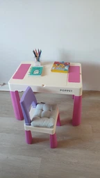 Комплект детский стол со стульчиком POPPET Колор Пинк 5 в 1 + подушка на стул и набор фломастеров (PP-002P-G) фото от покупателей 3