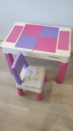Комплект детский стол со стульчиком POPPET Колор Пинк 5 в 1 + подушка на стул и набор фломастеров (PP-002P-G) фото от покупателей 1