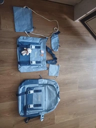 Школьный рюкзак набор для девочки 5 в 1 AWAY2 портфель женский шопер + значки и брелок