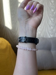 Кожаный ремешок Mi Jobs с металлической капсулой для Mi Smart Band 9 Active Red and Silver (mrk6003) фото от покупателей 4