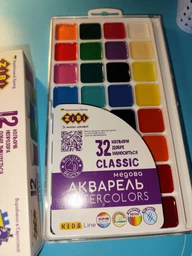 Краски акварельные ZiBi Classic Медовые 32 цвета без кисточки (ZB.6574) фото от покупателей 4
