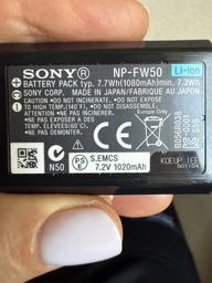 Аккумулятор NP-FW50 2000mAh для камер Sony NEX-3, NEX-5, 6000, 6100, 6300, 6400, 6500, 7 II III