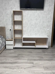 Стінка у вітальню Doros Етана Дуб Артизан + Білий 150х30х150 см фото від покупців 1