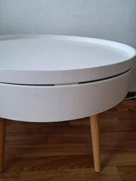 Столик кофейный ModernHome by Multistore круглый с отделением для хранения 60 см (FH-CT0210) фото от покупателей 3