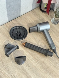 Фен для волос с 6 магнитными насадками Super Hair Dryer 1600Вт, фен-стайлер 6в1 для сушки и укладки волос с 3 температурными режимами и 3 скоростями, компактный фен для создания причесок DS1805-Rose фото от покупателей 2