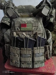 Подсумок под магазин АК/РПК одинарный открытый черный (MOLLE, подсумок на разгрузку, жилет, РПС)
