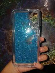 Чехол Glitter для Samsung Galaxy A24 / A245 бампер жидкий блеск аквариум синий фото от покупателей 1