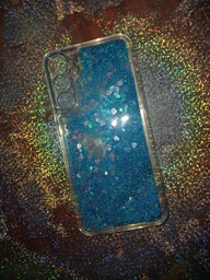 Чехол Glitter для Samsung Galaxy A24 / A245 бампер жидкий блеск аквариум синий
