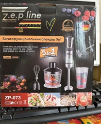 Блендер занурювальний ручний Zepline ZP-074 подрібнювач з чашою та вспінювачем потужністю 1500 Вт червоний фото від покупців 2