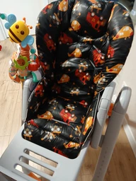 Чохол на стільчик для годування Chicco Polly 2 в 1 плащівка Пожежні машини на чорному DavLu (2in1000009) фото от покупателей 1