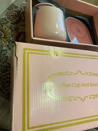 Набор из чашки керамической и подогревающей подставки Lucky, Pink фото от покупателей 3