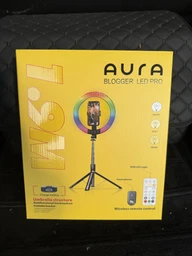 Комплект блоггера аккумуляторный Aura Blogger LED Pro-100 кольцевая светодиодная лампа Black (KBABLP100B) фото от покупателей 2
