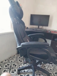 Комп'ютерне крісло з тканини геймерське з підставкою для ніг EC GAMING Чорний для геймерів та роботи фото от покупателей 8