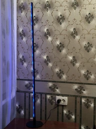 Торшер 100 см RGB LED лампа напольна USB світильник з пультом чорного кольору торшері в спальню вітальню офіс лед світильники (100black) фото від покупців 2