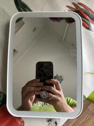 Дзеркало для макіяжу акумуляторне безпровідне 3 режими Smart LED Makeup Mirror косметичне настільне з LED підсвіткою у ванну кімнату біле фото від покупців 1