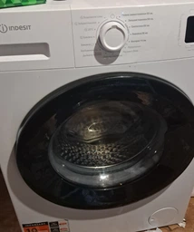 Стиральная машина Indesit фронтальная, 6кг, 1200, A+++, 44.6см, дисплей, пар, инвертор, люк черный, белый фото от покупателей 18