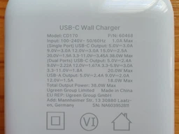 Зарядний пристрій UGREEN CD170 38W USB/Type-C білий фото від покупців 3