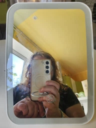 Дзеркало для макіяжу акумуляторне безпровідне 3 режими Smart LED Makeup Mirror косметичне настільне з LED підсвіткою у ванну кімнату біле фото від покупців 3