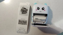 Портативний, бездротовий міні термо принтер Mini Printer з подвійною посмішкою, Bluetooth, дитячий для фото, малюнків, етикеток, скетчів, штрихкодів, HomeGoods, Блакитний