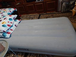 Одноместная надувная кровать 191 x 99 x 30 см, матрас с внешним электронасосом Intex 64177 Gray